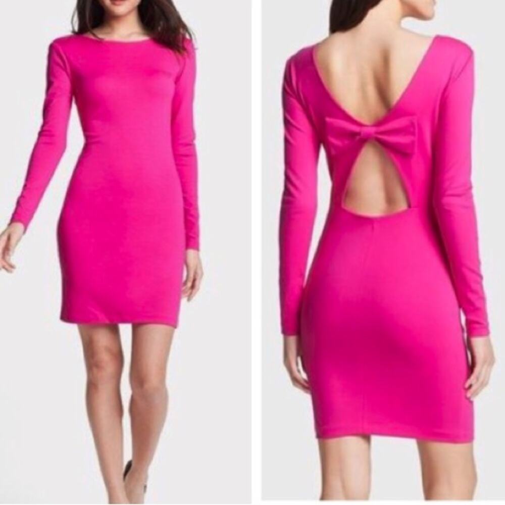 Amanda Uprichard Pink‎ Long Sleeve Bow Dress XS
